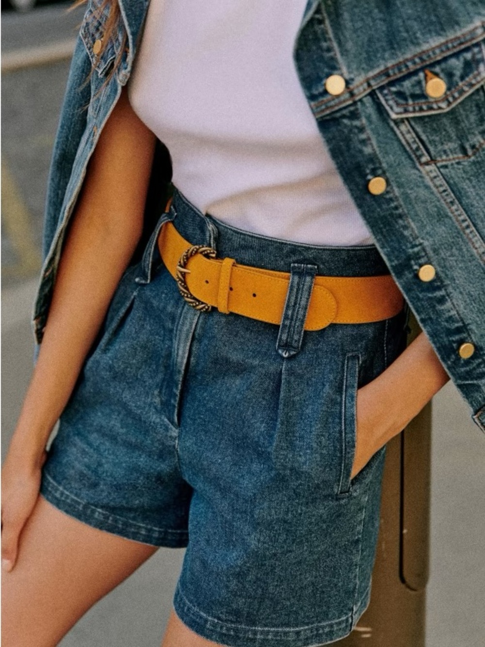 NWT Sezane denim shorts